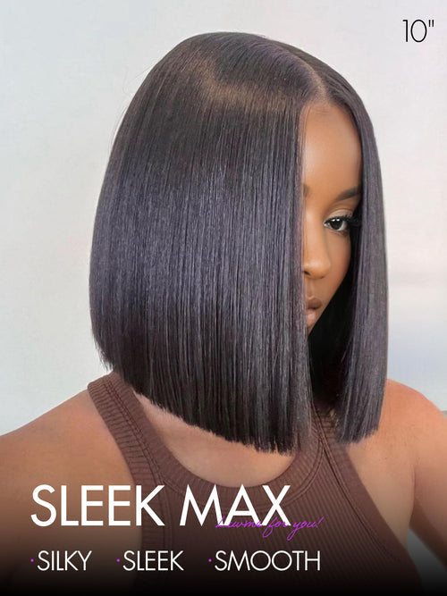 CCLG 2x6 HD Lace Short Straight Bob Wig — 100% Human Hair, Natural Hairline & Easy Install Ready to Go Middle Parted Glueless Bob Wig Natural Black