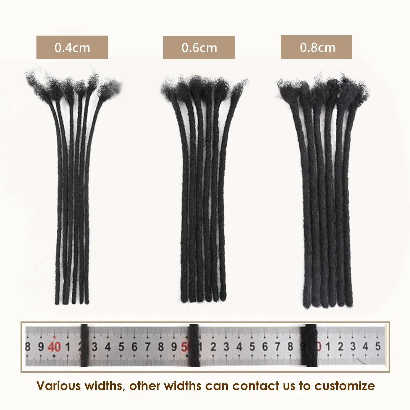 CCLG 8inch Full color  Hair Dreadlocks Extensions 100% human hair Handmade Locs For Men and Women 0.4cm-0.8cm Thickness