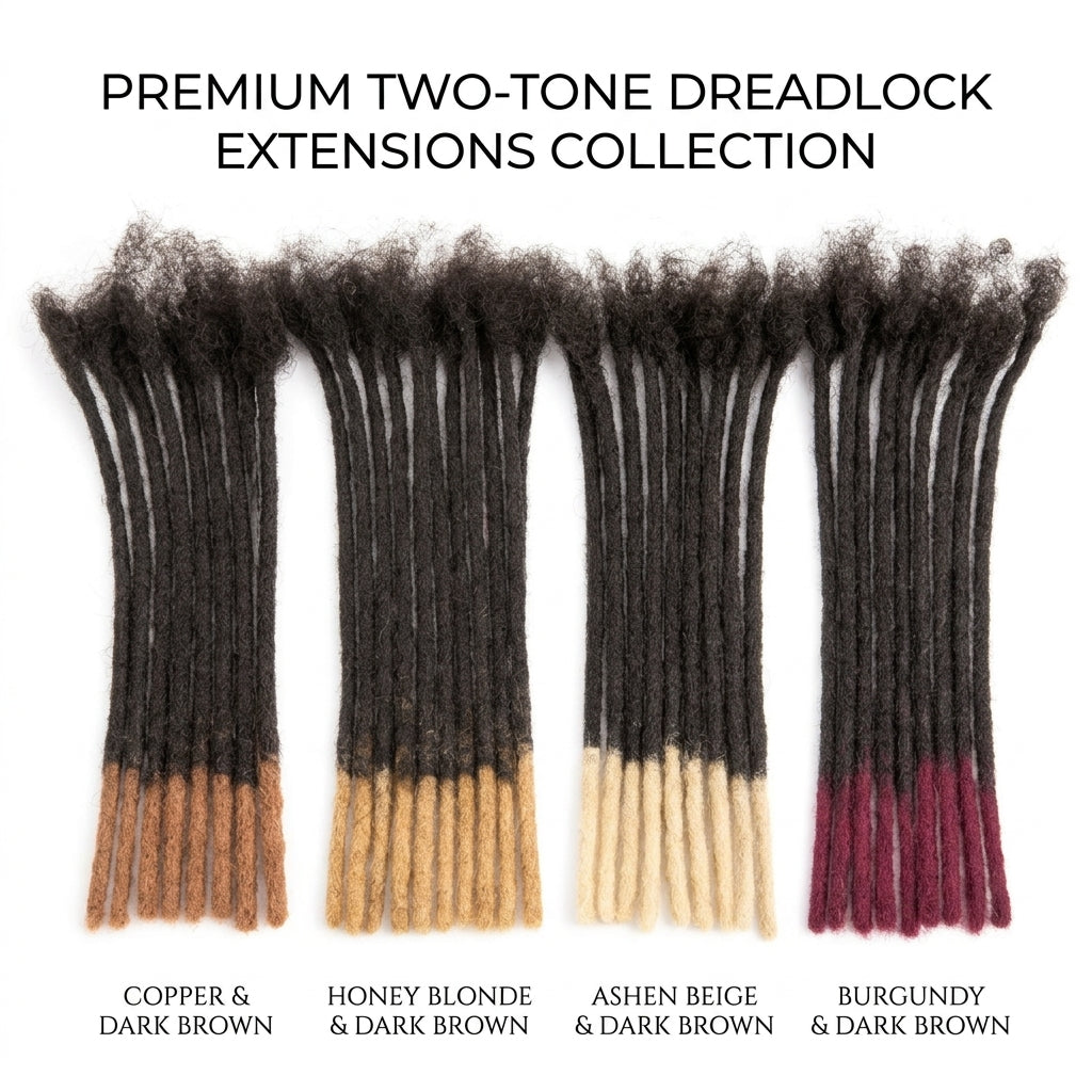CCLG Tips Color Human Hair loc Extensions 100% human hair Handmade Locs For Men and Women 0.4-0.6cm Thickness loc journey
