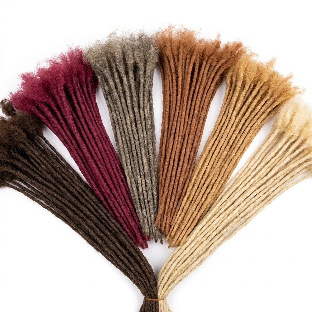 CCLG 8inch Full color  Hair Dreadlocks Extensions 100% human hair Handmade Locs For Men and Women 0.4cm-0.8cm Thickness