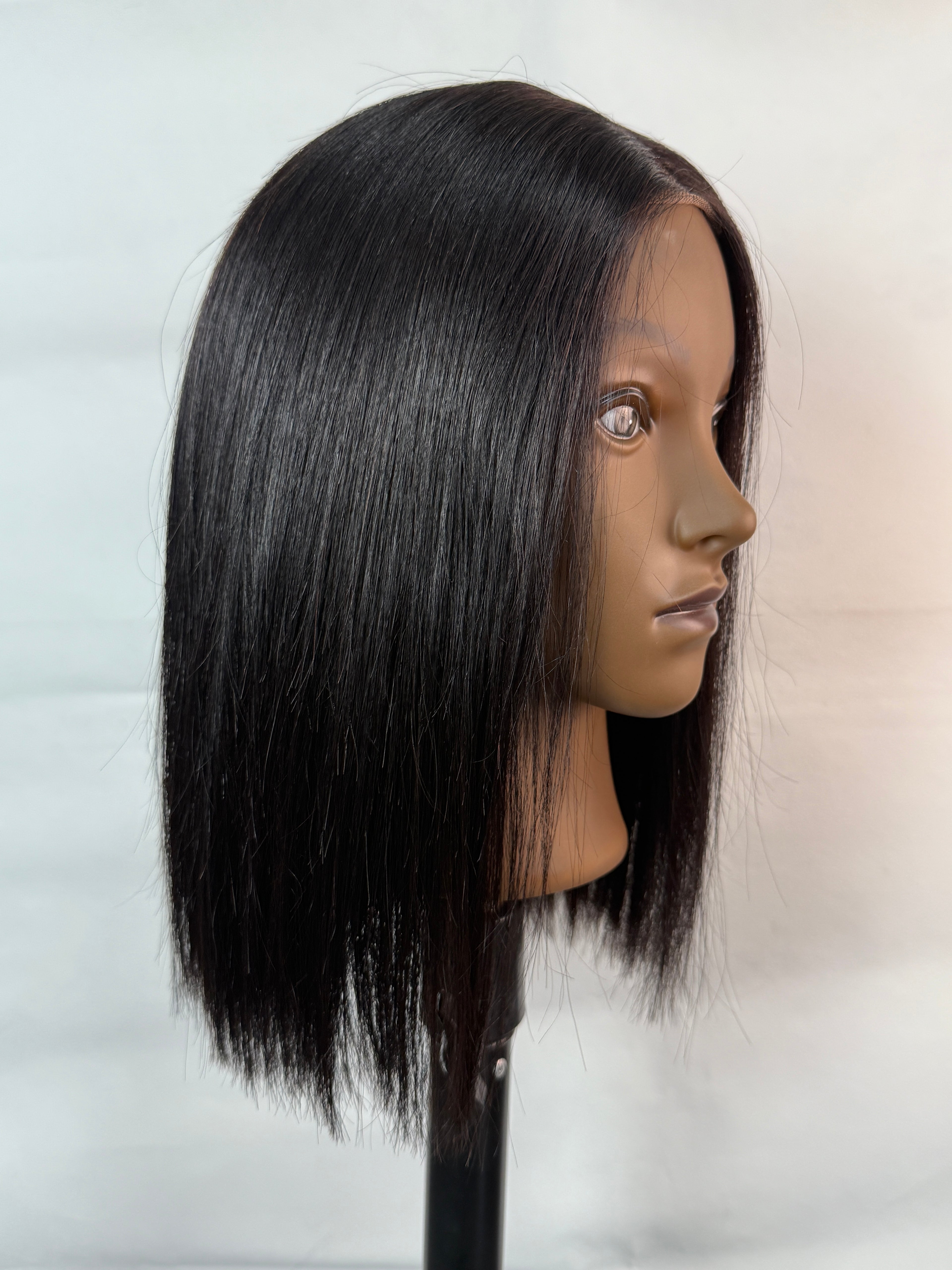 CCLG 2x6 HD Lace Short Straight Bob Wig — 100% Human Hair, Natural Hairline & Easy Install Ready to Go Middle Parted Glueless Bob Wig Natural Black