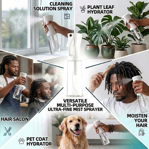 10oz Continuous Ultra-Fine Mist Spray Bottle - Salon Grade Hair Mister, Plant & Cleaning Sprayer (300ml)
