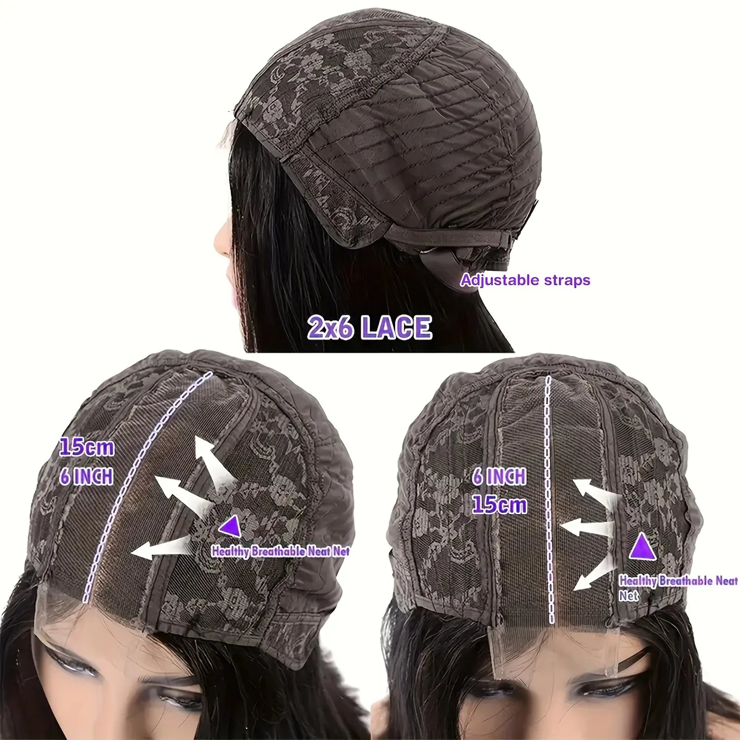 CCLG 2x6 HD Lace Short Straight Bob Wig — 100% Human Hair, Natural Hairline & Easy Install Ready to Go Middle Parted Glueless Bob Wig Natural Black