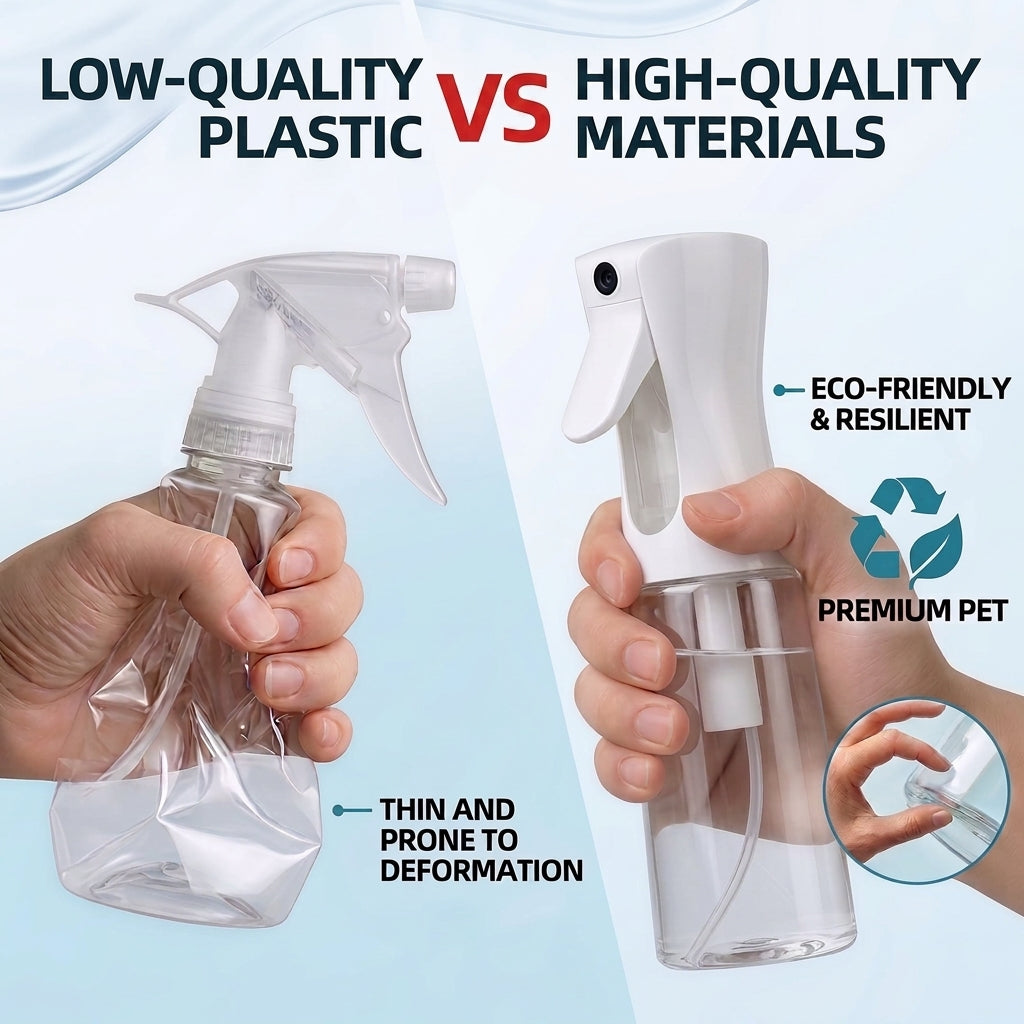 10oz Continuous Ultra-Fine Mist Spray Bottle - Salon Grade Hair Mister, Plant & Cleaning Sprayer (300ml)