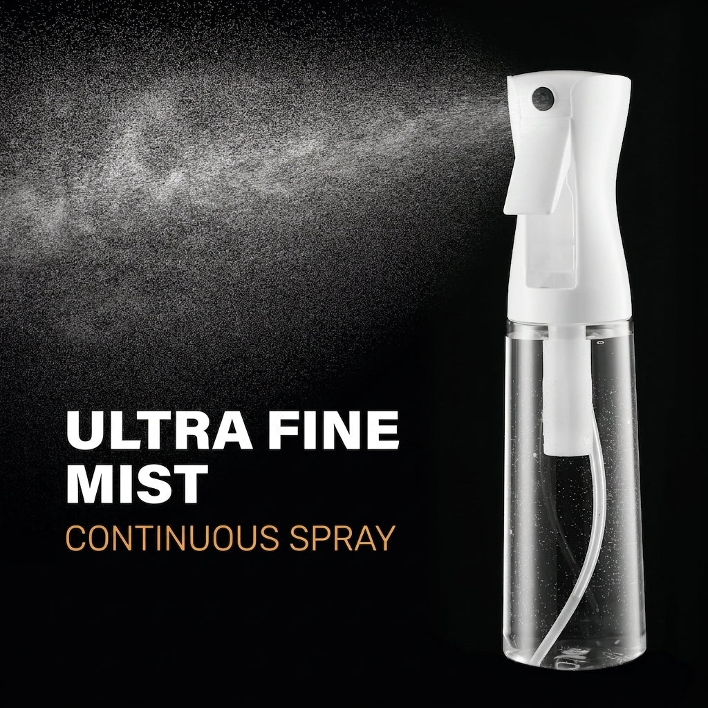 10oz Continuous Ultra-Fine Mist Spray Bottle - Salon Grade Hair Mister, Plant & Cleaning Sprayer (300ml)