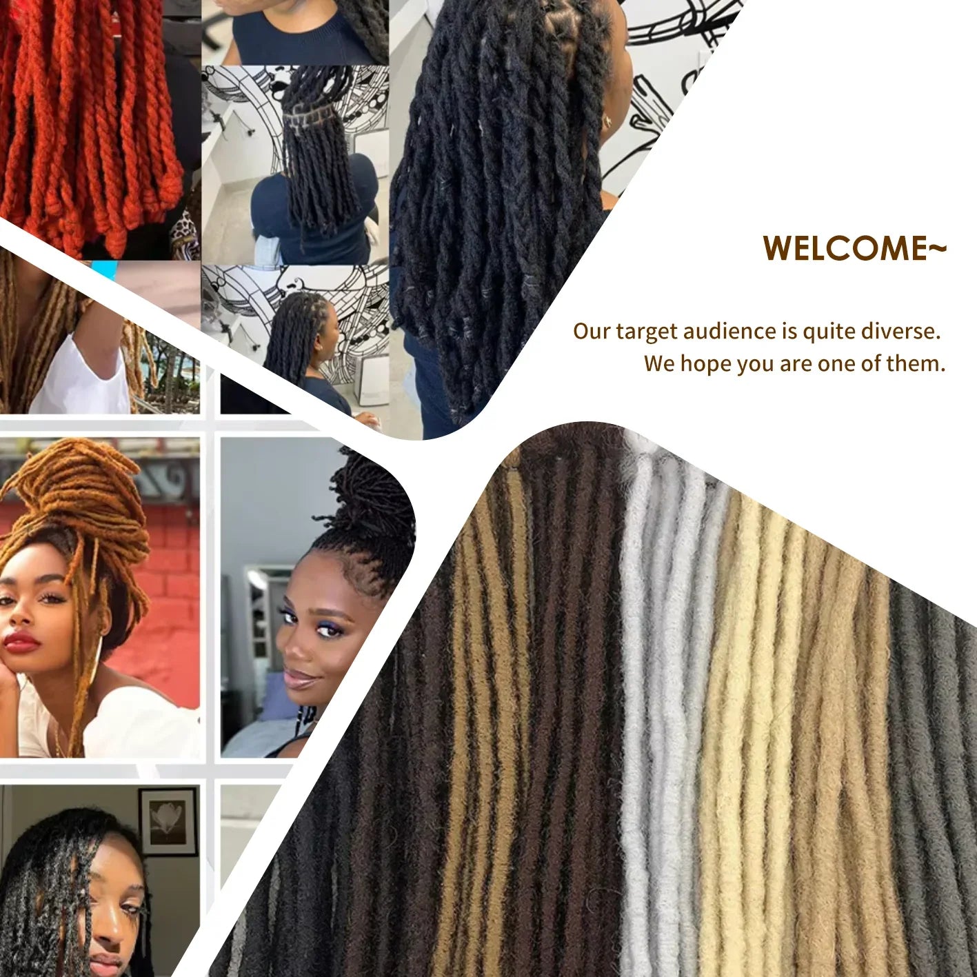 CCLG 8inch Full color  Hair Dreadlocks Extensions 100% human hair Handmade Locs For Men and Women 0.4cm-0.8cm Thickness