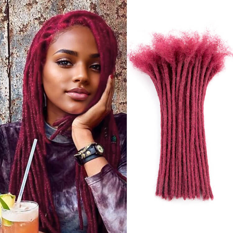 CCLG 8inch Full color  Hair Dreadlocks Extensions 100% human hair Handmade Locs For Men and Women 0.4cm-0.8cm Thickness