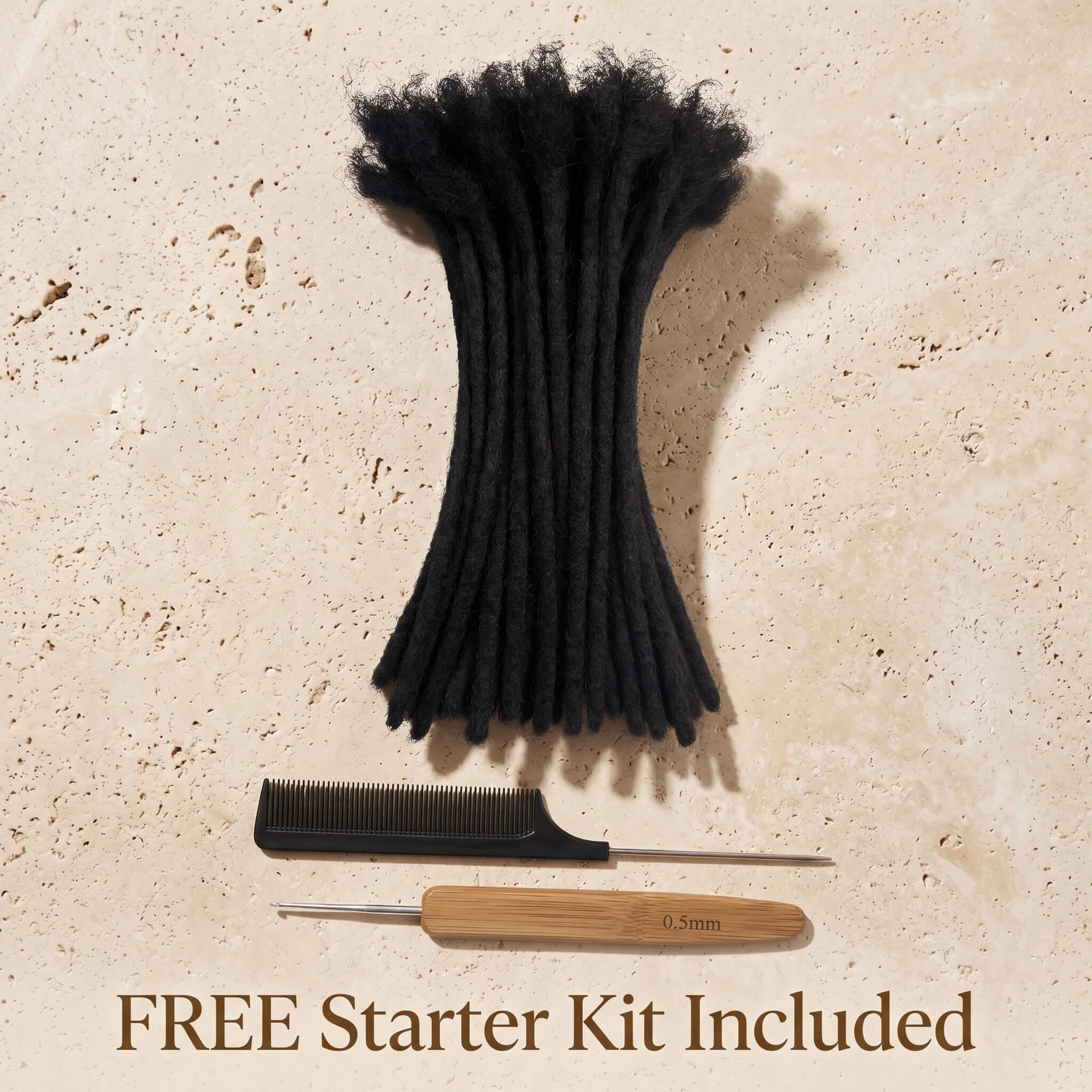 CCLG Loc extension 100% Real natural Human Hair Handmade Dreadlock Extensions | Dyeable & Bleachable | 0.4-0.8cm Width | 4-12 Inches | Perfect for locrepair add Length & Thickness Boost locjourney basic style